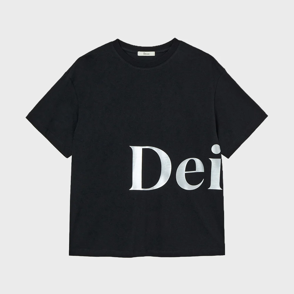 SILVER LOGO T-SHIRT IN BLACK