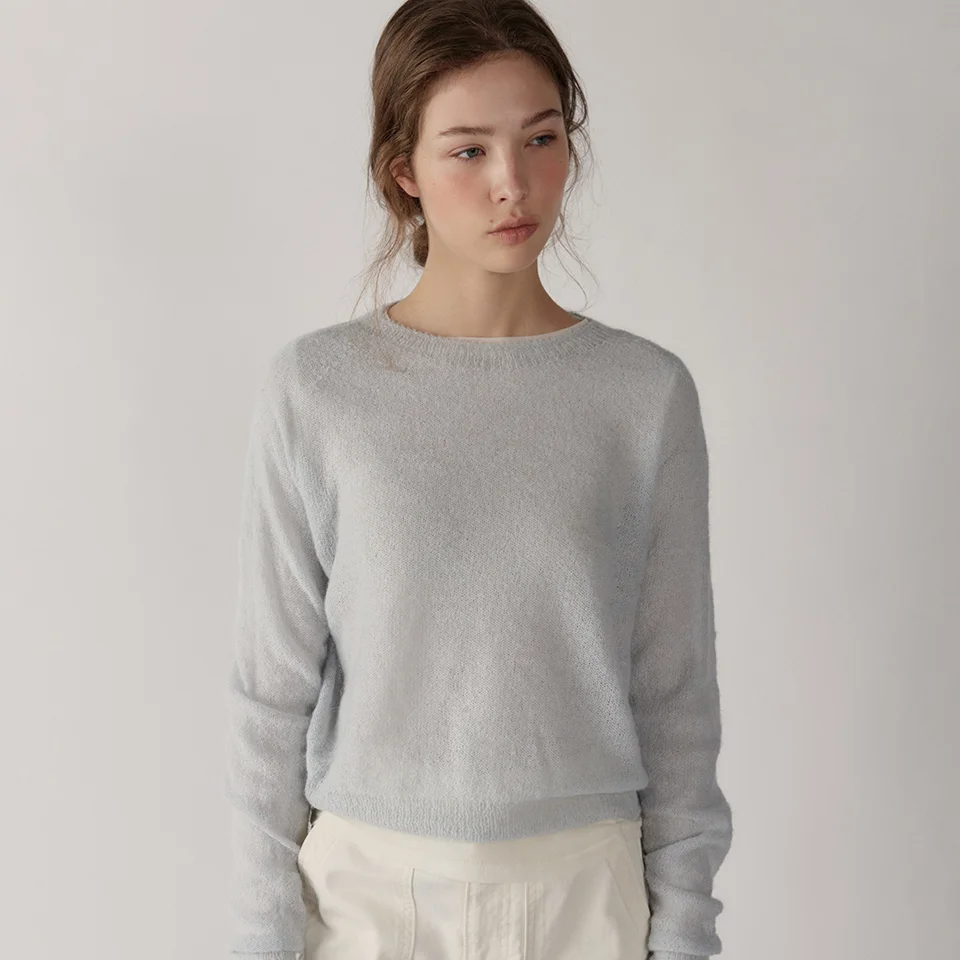 alpaca sheer pullover (light blue)