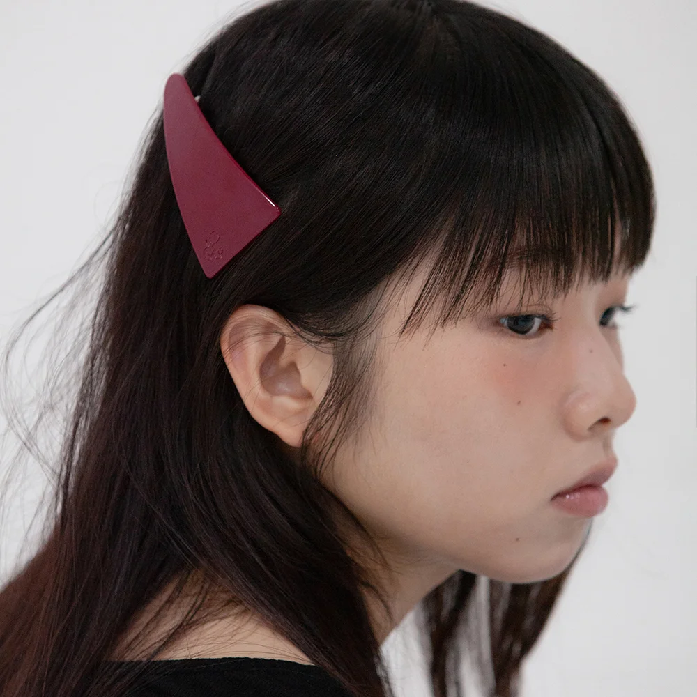triangle hair pin - red wine