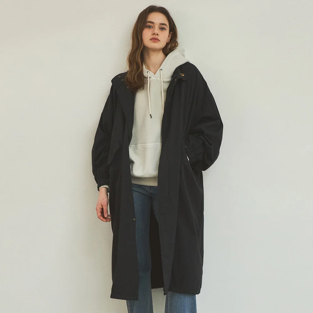 W/90s Classic Fishtail Long Bomber Jacket_Black(WC25-OT02)