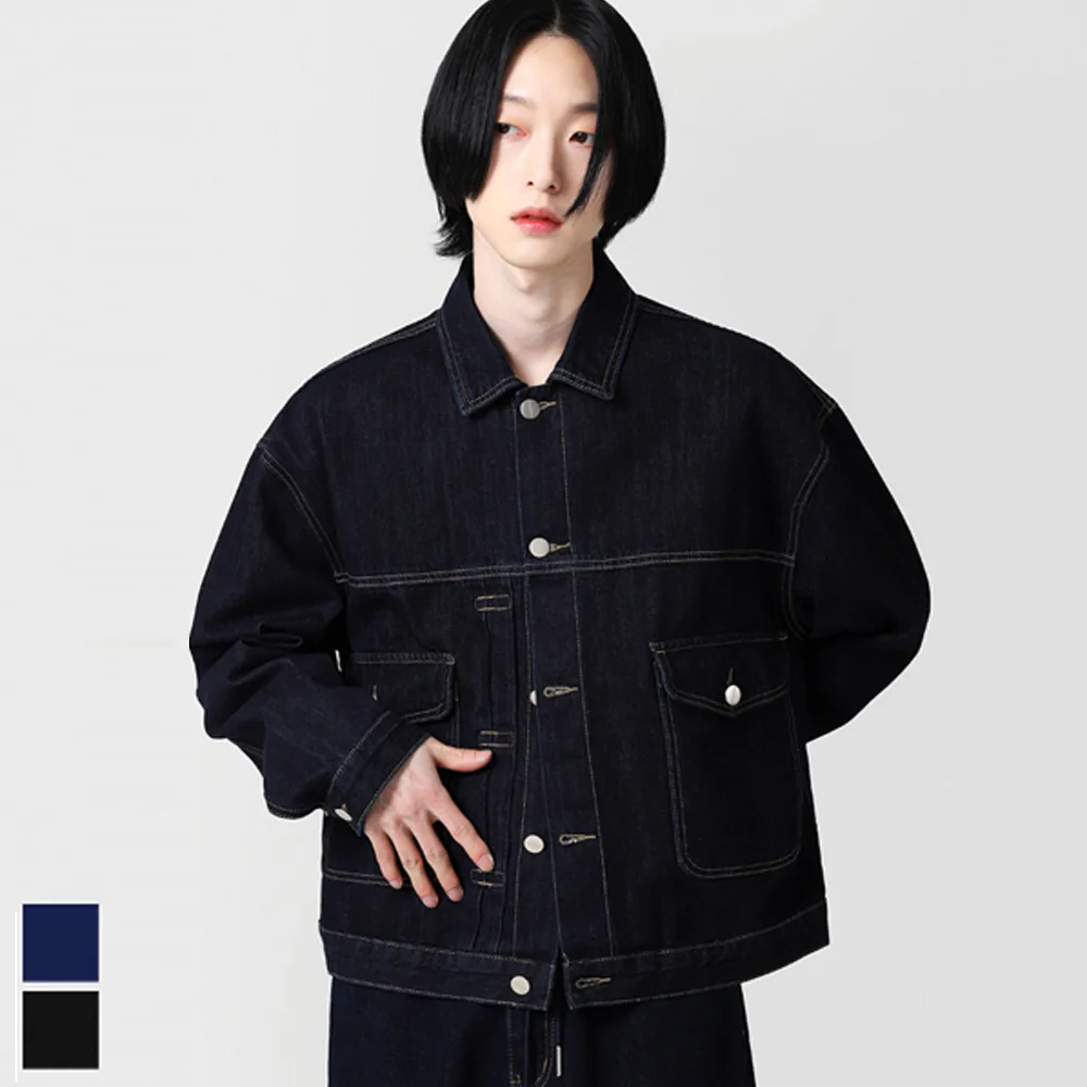 縫線 牛仔 外套 - 2COL