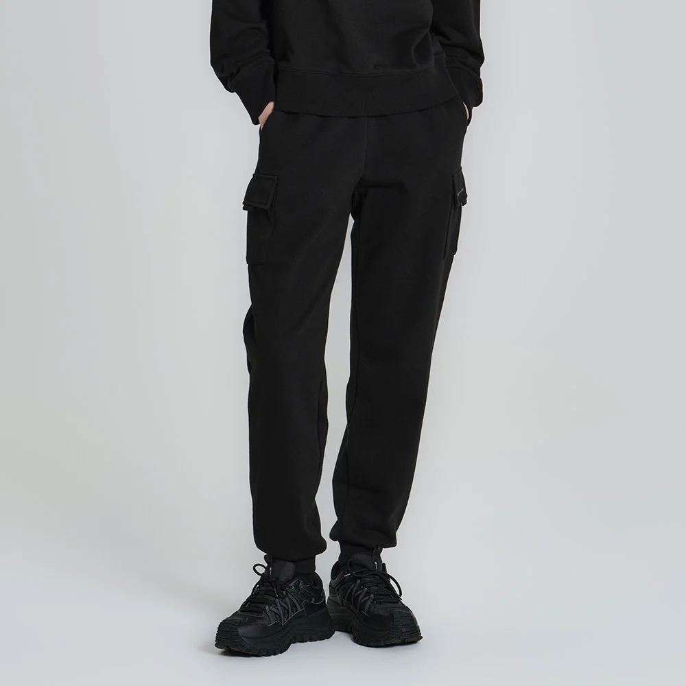 Land 女裝 雙 口袋 加絨 慢跑褲 褲子 Black (S23FWFFP61)