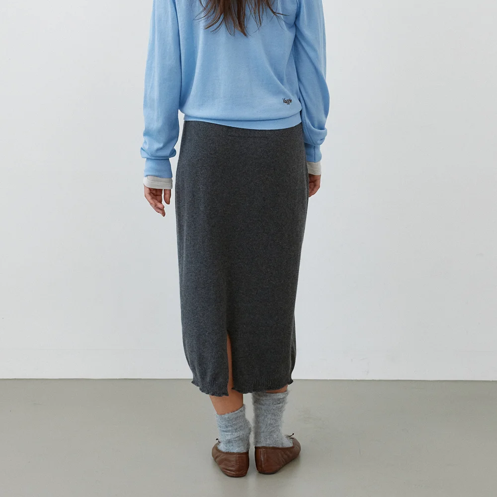 Camel Maxi Skirt (Charcoal)