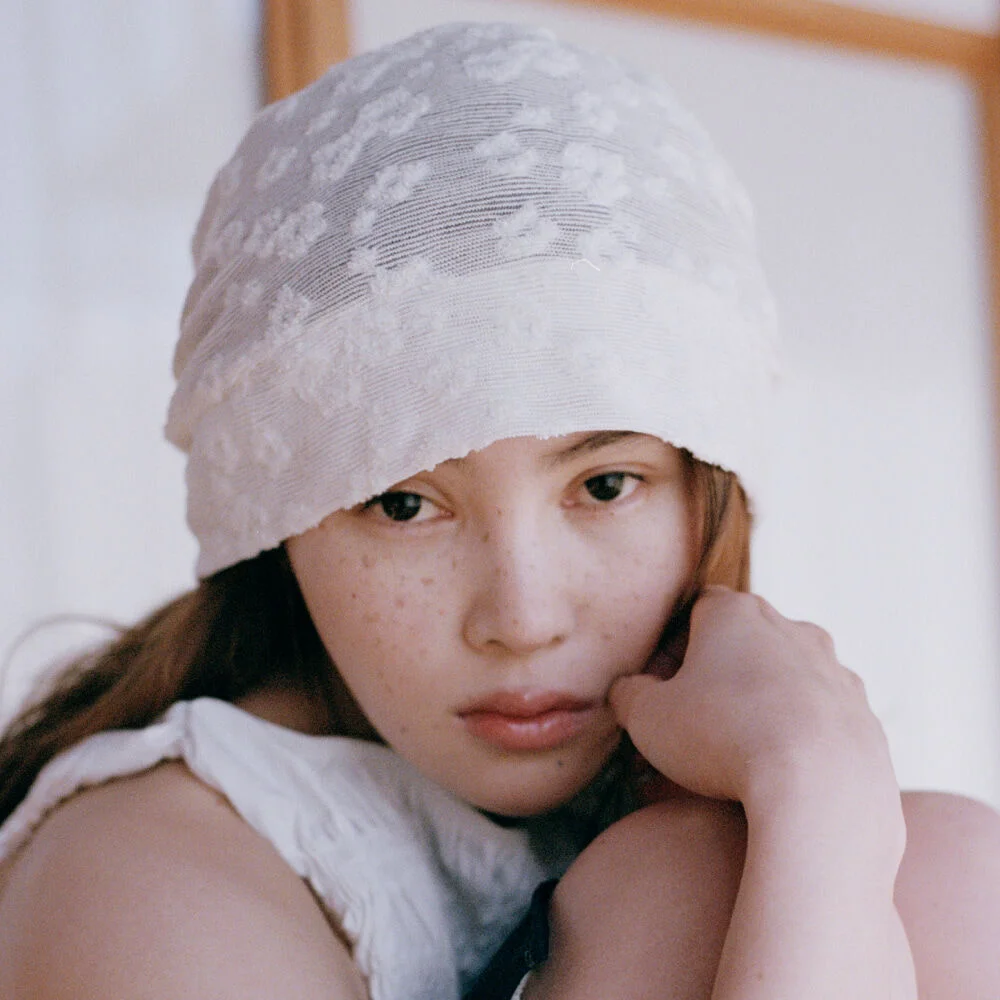FLORE TERRY BEANIE IN CREAM