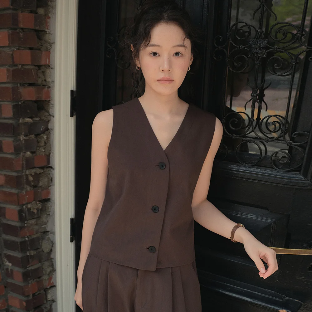 Brighton Cotton Vest_DARK BROWN(WB6OT08)