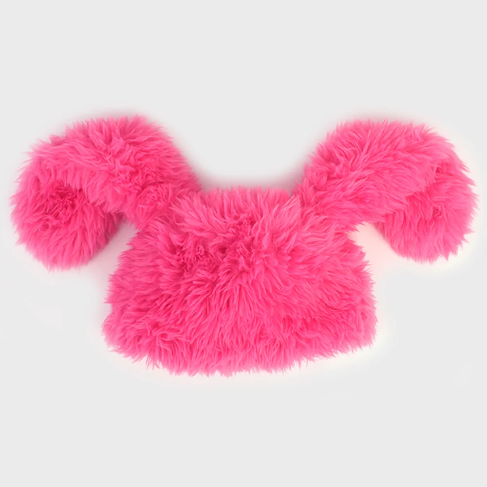 Rabbit Pink Fur Beanie 兔耳冷帽