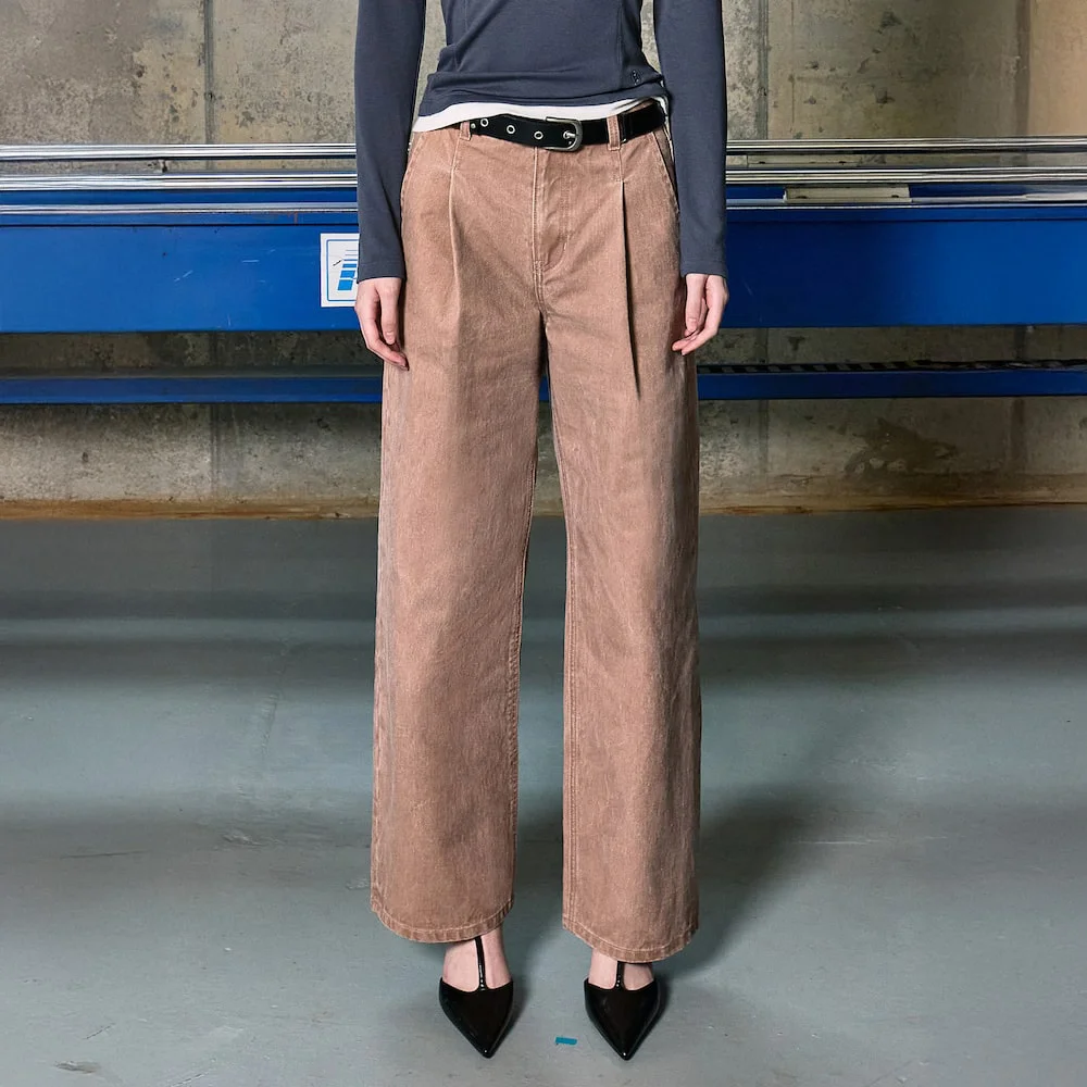 Signature Semi Wide Denim Pants Pink (KE6121M56X)