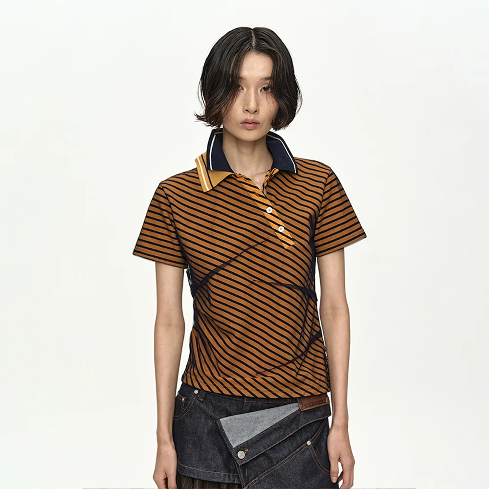 TWISTED PK POLO TOP atb1564w(YELLOW)