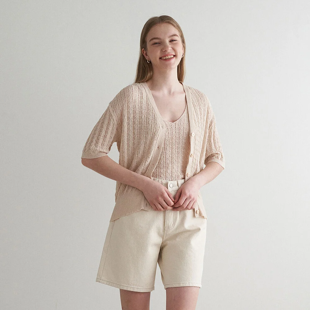 Twist knit cardigan set - 2 color