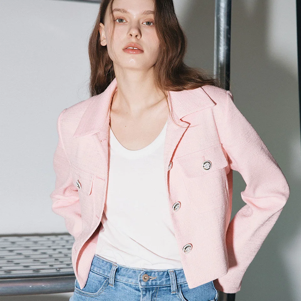 MOSS TWEED JACKET (PINK)