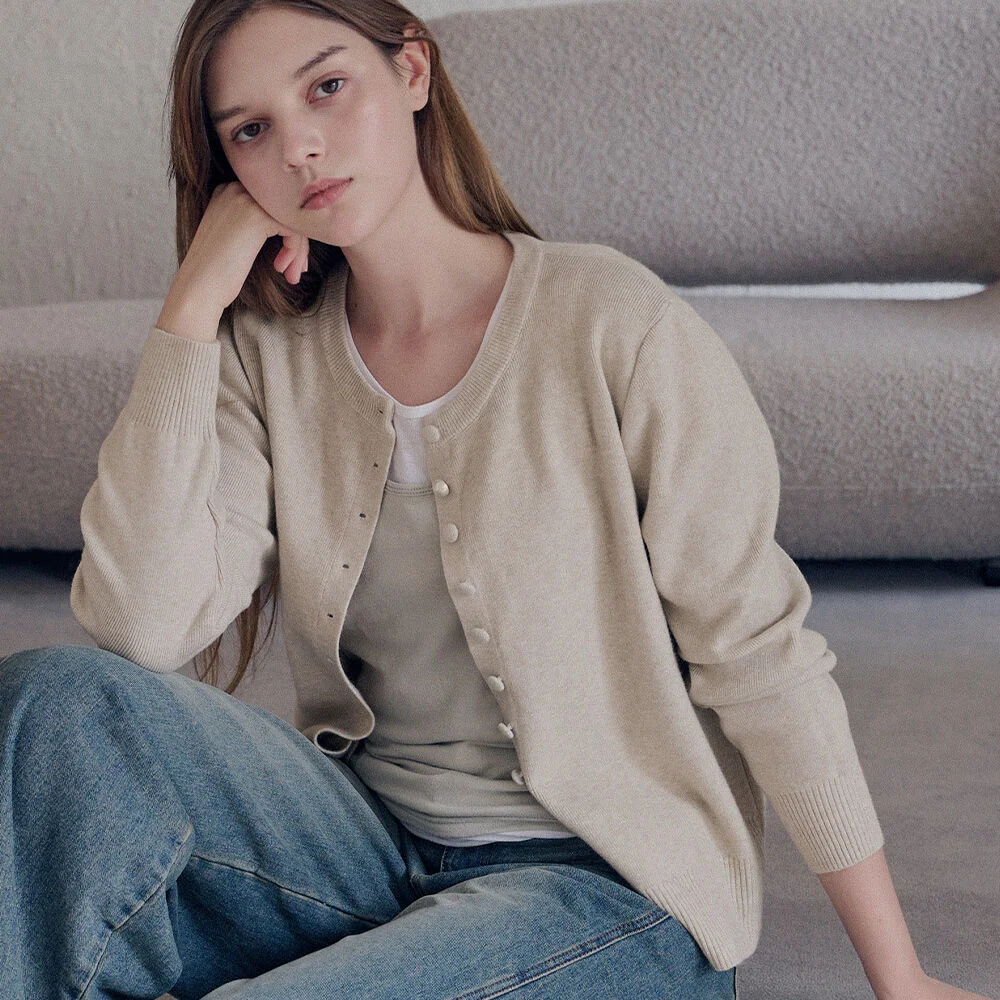 Henley button cardigan_4 Colors