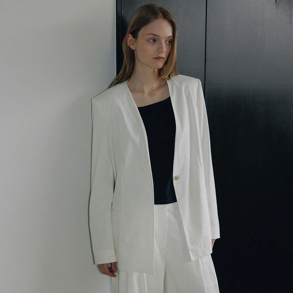 Detachable Collar V-neck Jacket SW6MJ783-03