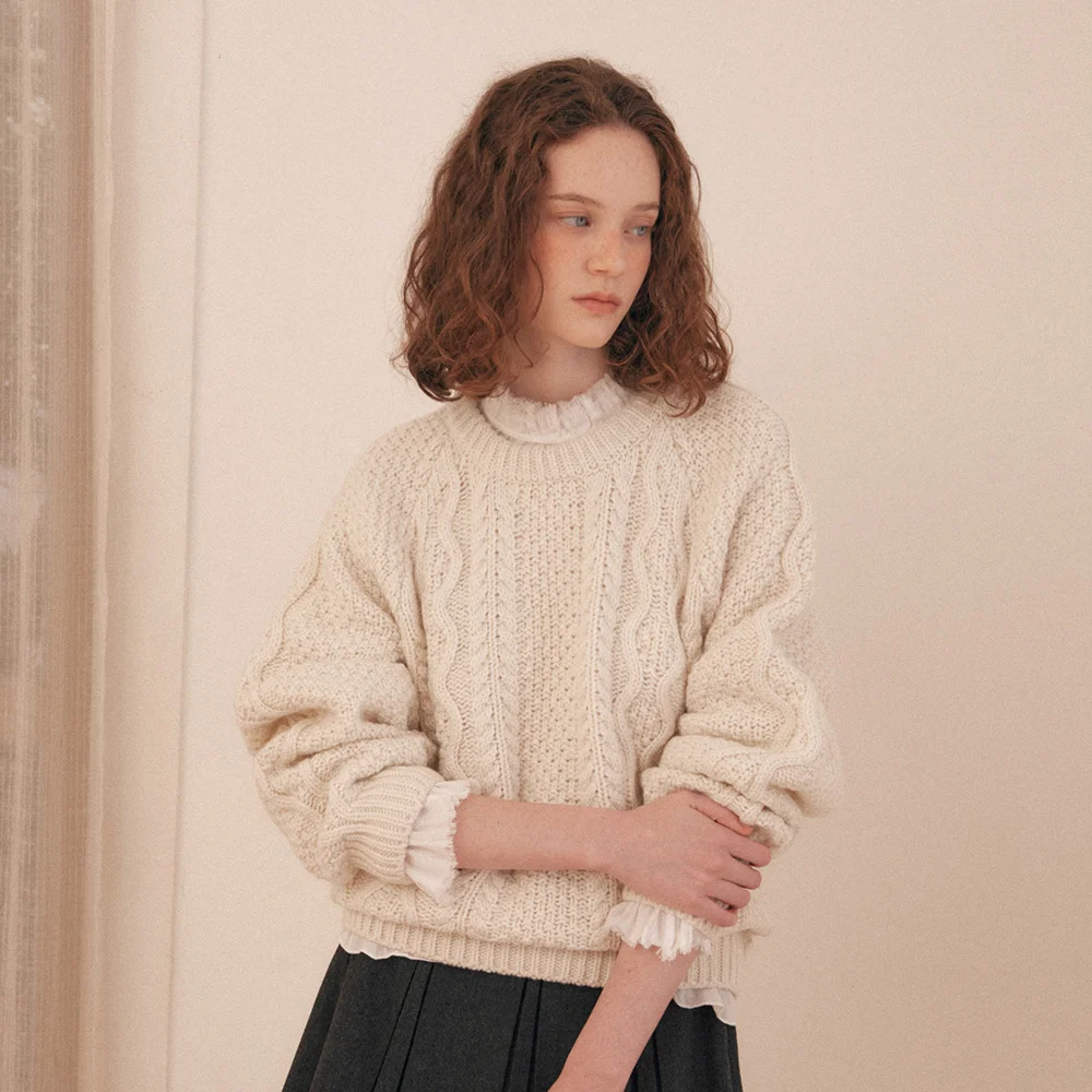 Caramel Cable Knit_5color
