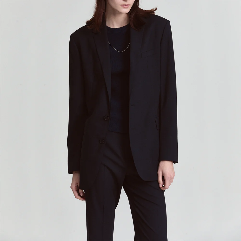 GENDERLESS WOOL SINGLE BREASTED JACKET_DARK NAVY