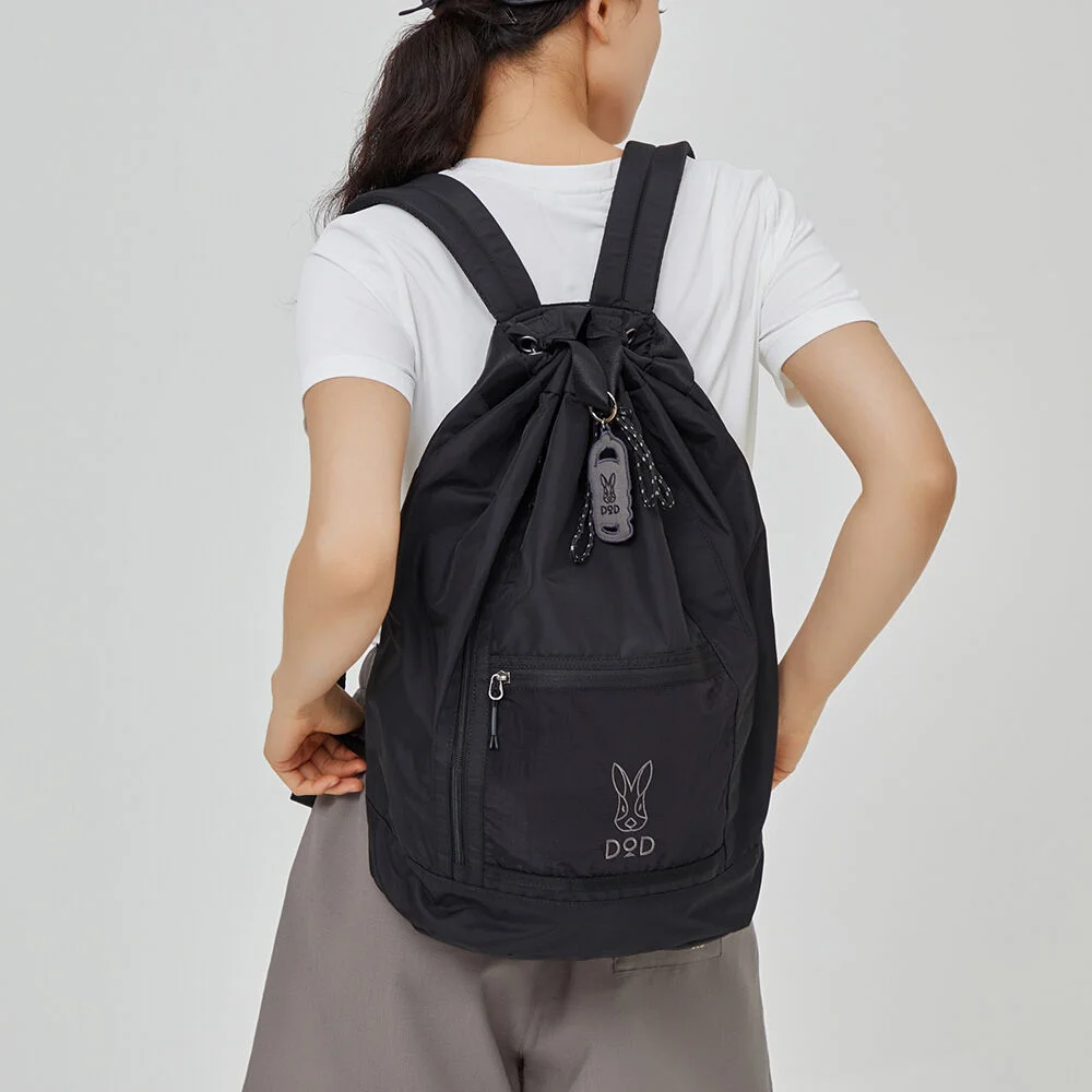 網格 輕量 束繩 背包((25L)(BLACK)