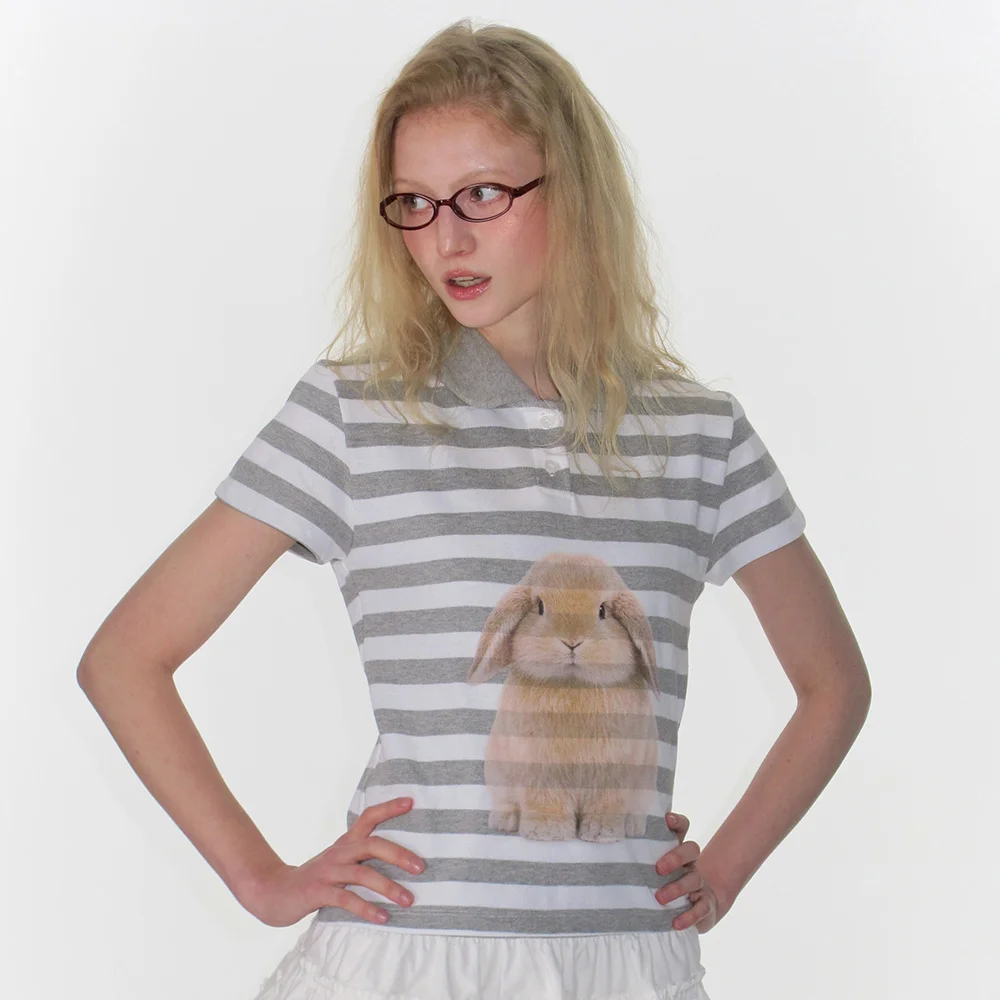 BUNNY GRAPHIC POLO SHIRT_STRIPE