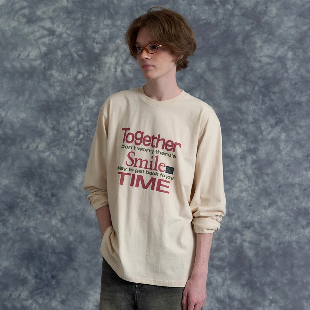TOGETHER SMILE LS TEE - CREAM