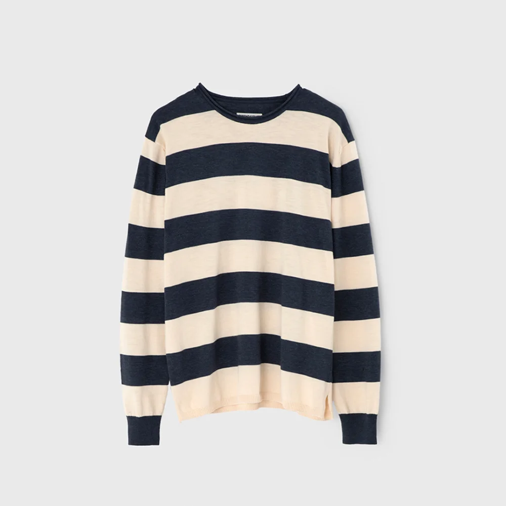 STRIPE ROLLNECK KNIT (NAVY)