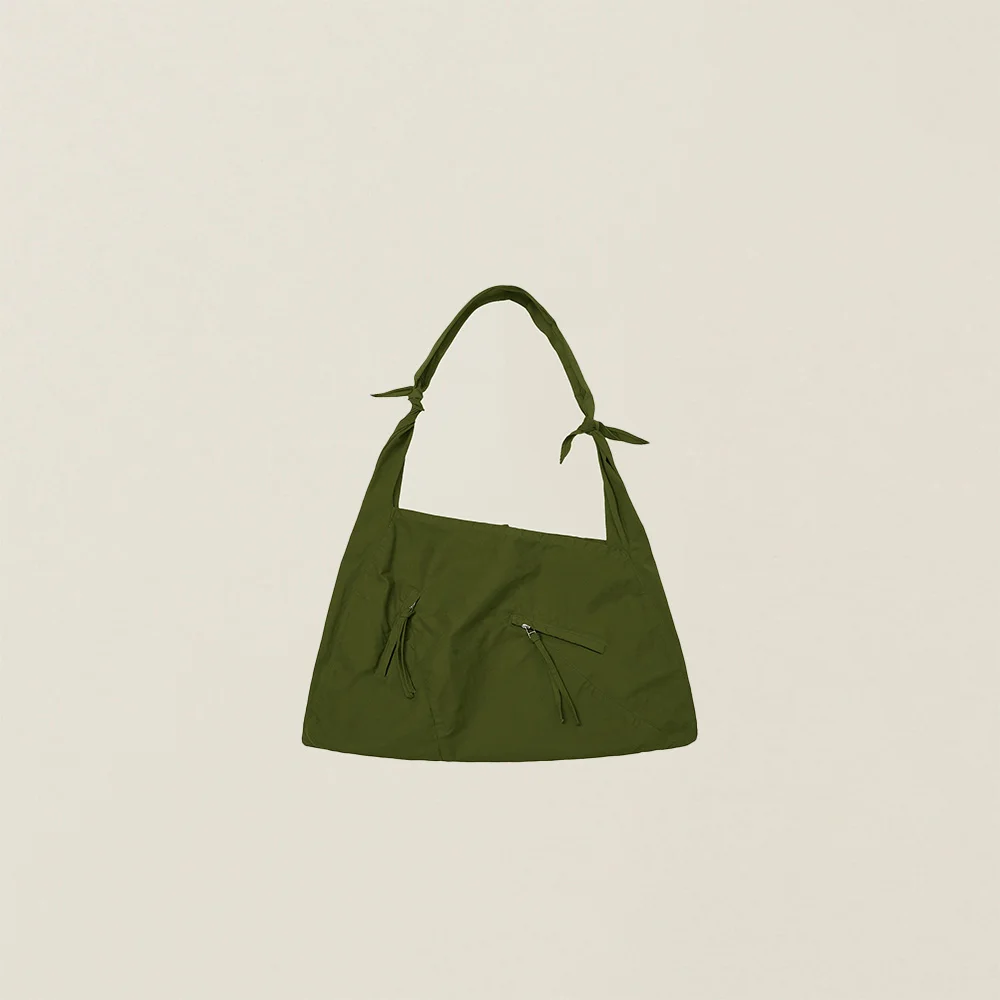 GARMENT DYED 2 WAY STRAP TOTE BAG (MEDIUM) KHAKI