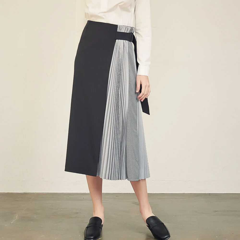 Tiera Pleats Skirt_Black