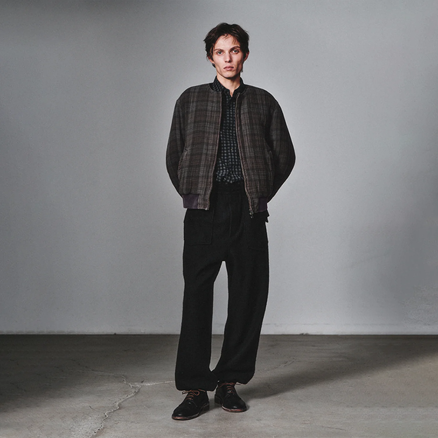 Non Collar Blouson_Vintage Charcoal