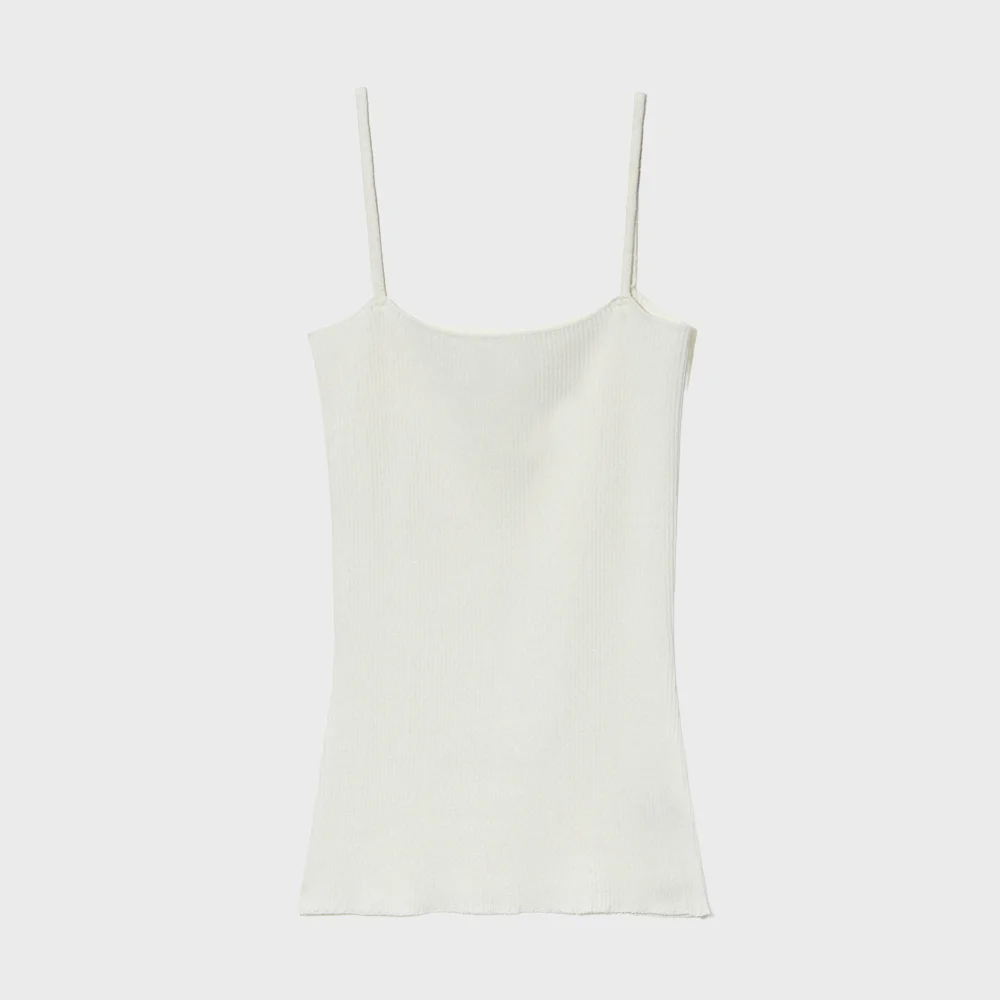 Ribbed knit top_ivory
