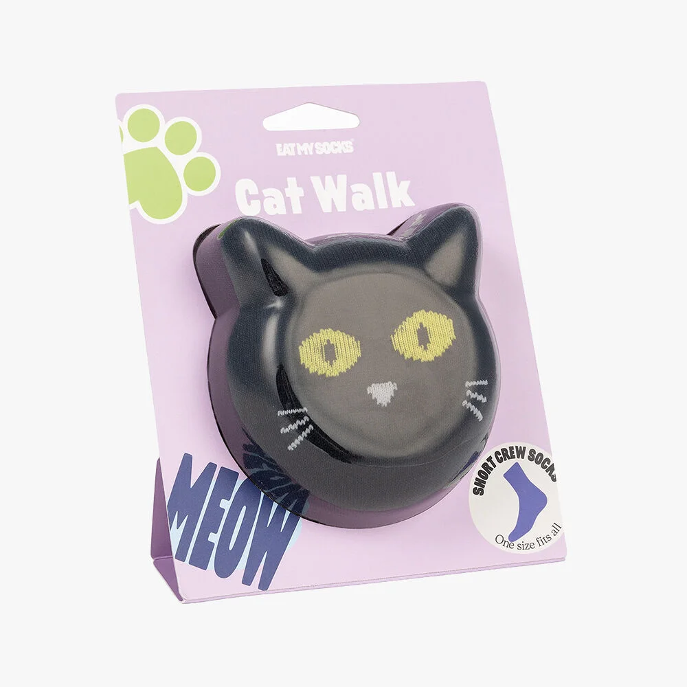 Eat My Socks 3D Cat Walk Black 黑色 貓 貓 襪 襪