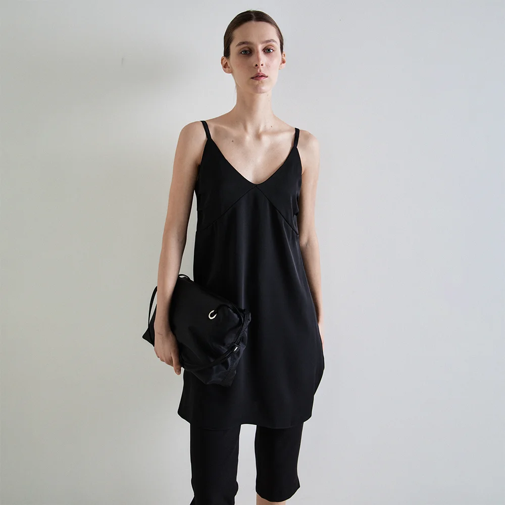 Silken mini dress (Black)