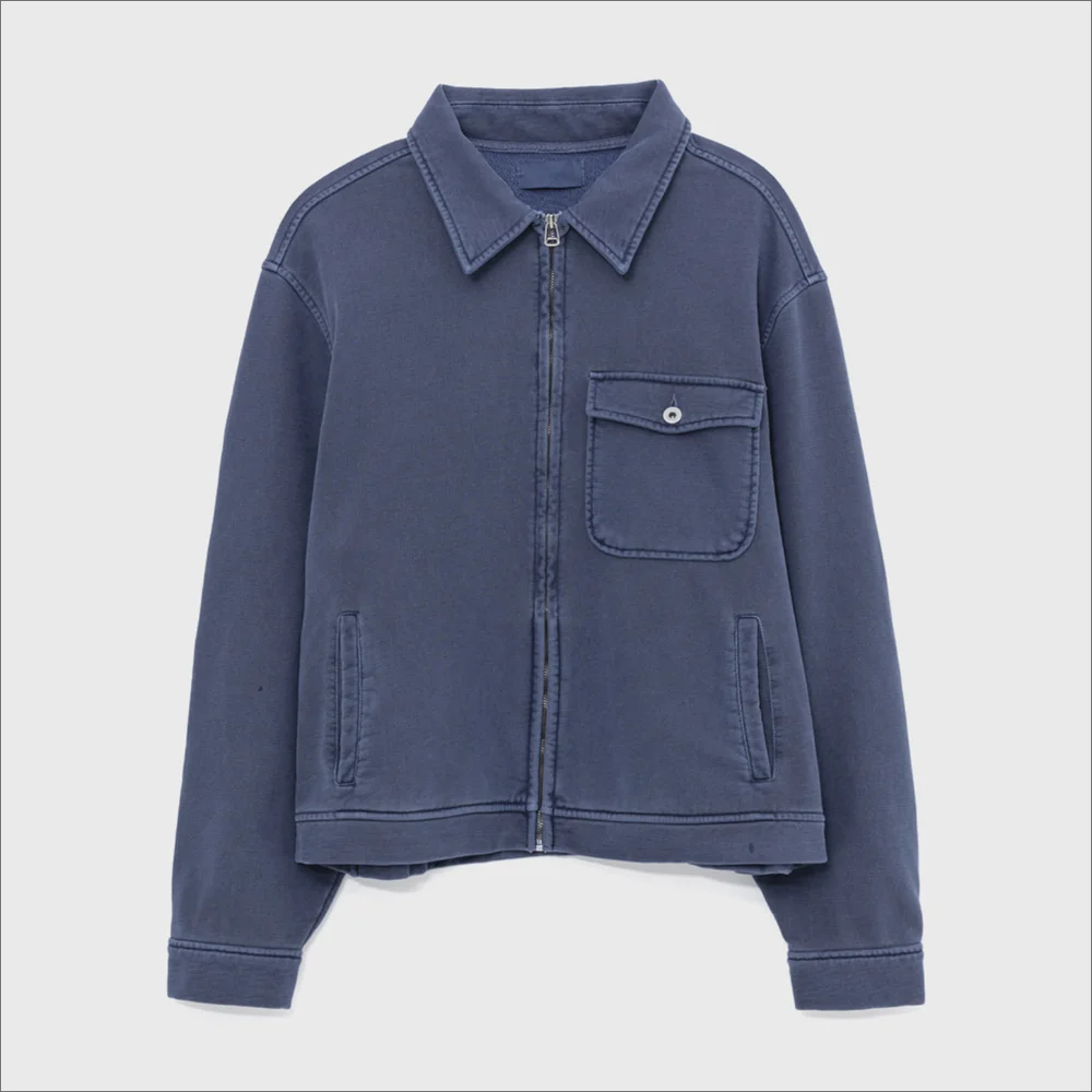 Terry Trucker Jacket (Washed Navy)
