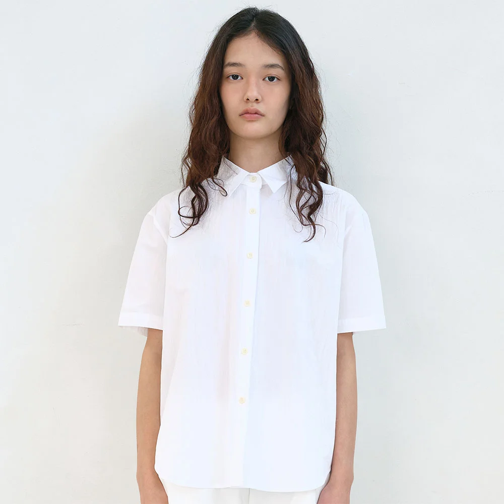 基本款 半 衣袖 襯衫 (White)