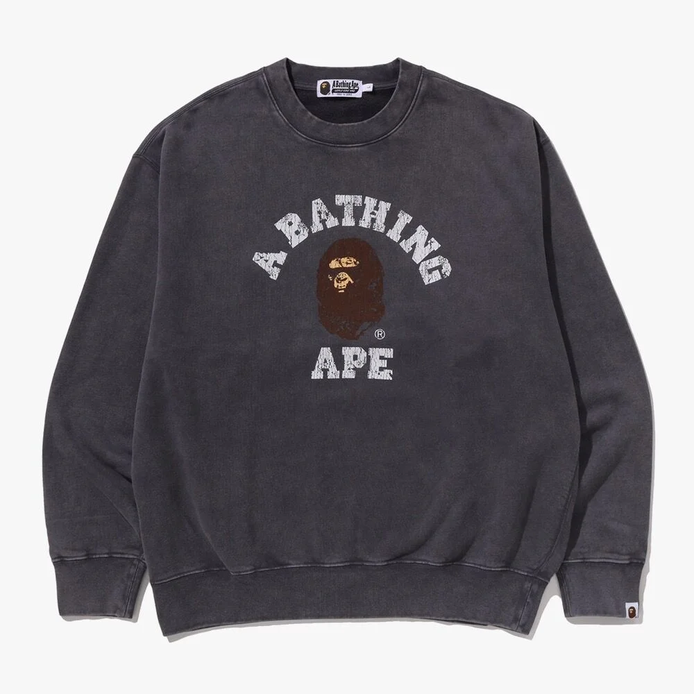 成衣 Tie-Dye Collage Relaxed 剪裁 圓領 衛衣(M) CHARCOAL