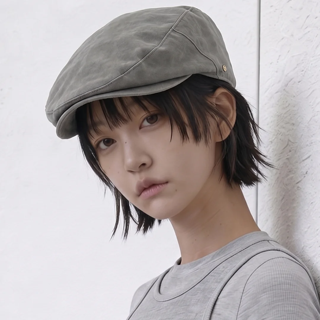 金色 標籤 純棉 水洗 復古 經典 獵人帽 DRIVE HUNTING / DUST WASHED / GREY