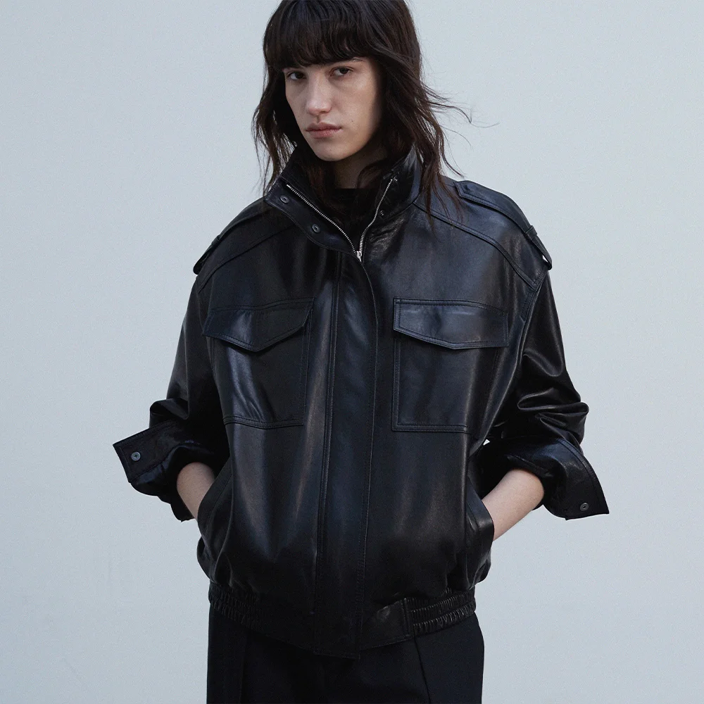 Oversized Flap Pocket Bomber_Black