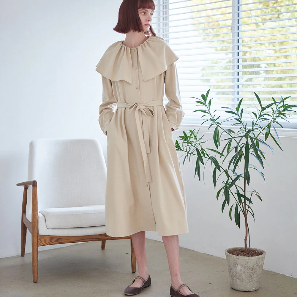 Cape Dress - Oatmeal