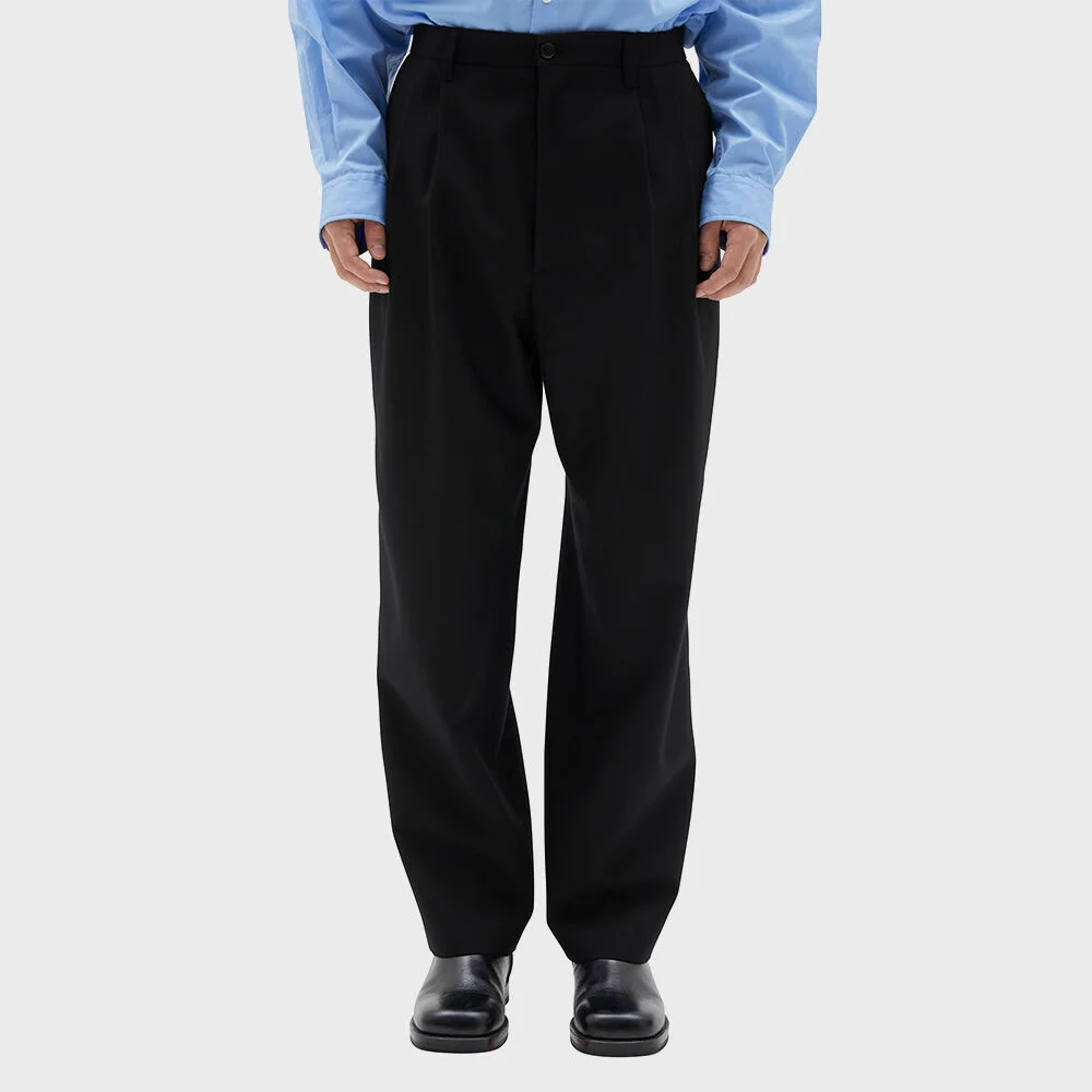 LOOSE TAPERED PANTS(BLACK)