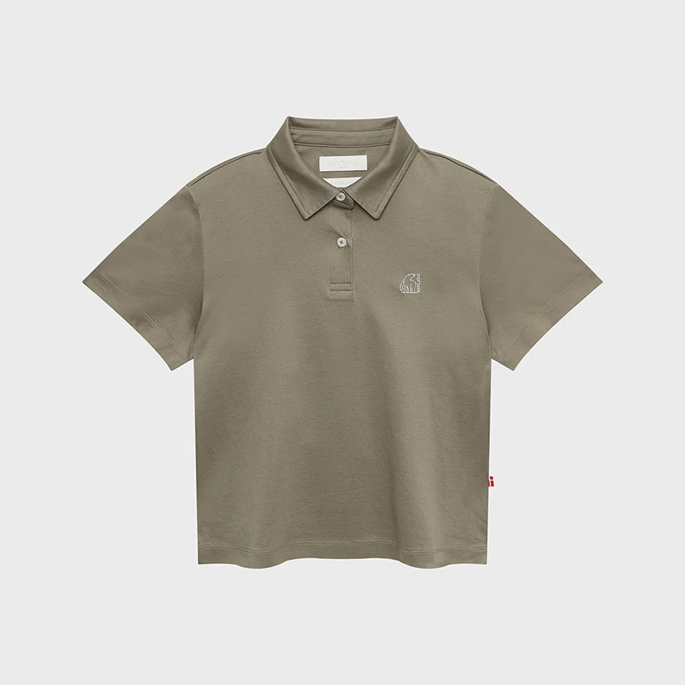 高級 比馬棉 絲光棉 Polo T恤 - W_Beige BROWN_OWM26240BB