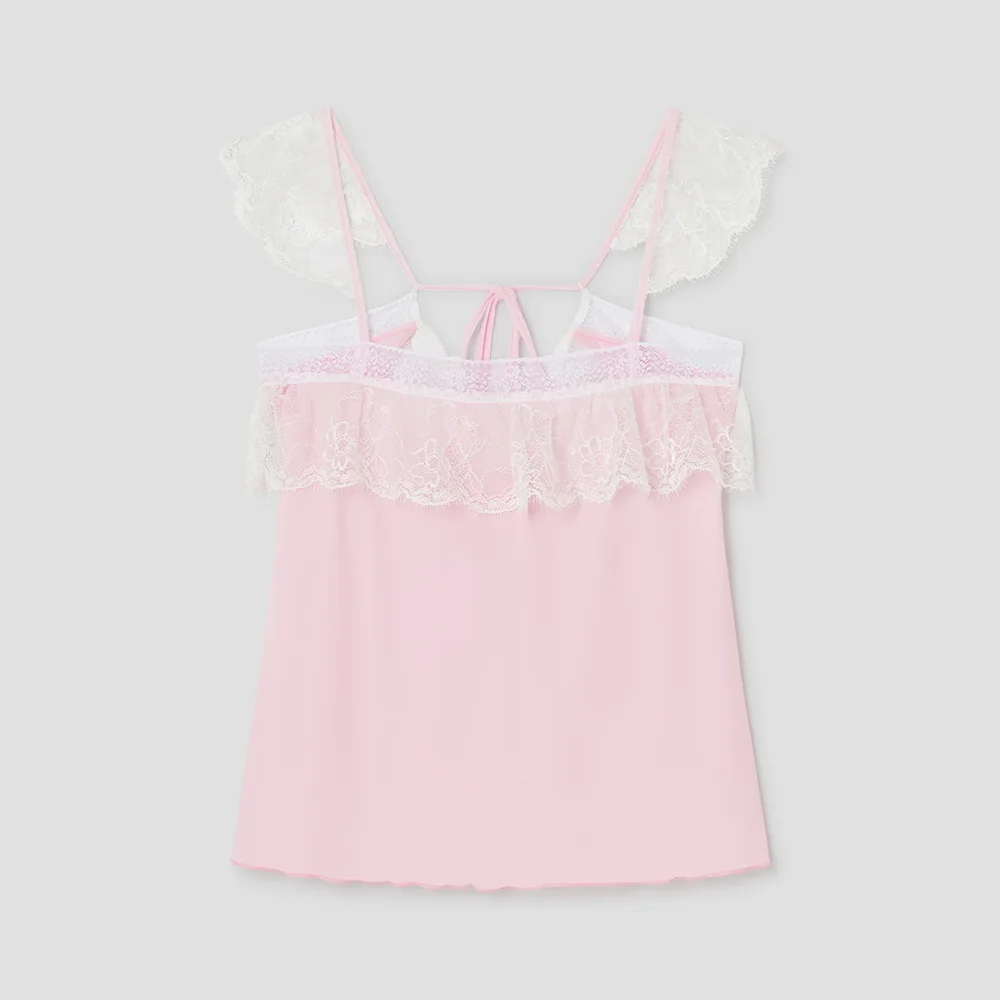 (W) MEREDITH TOP (PINK / WHITE)