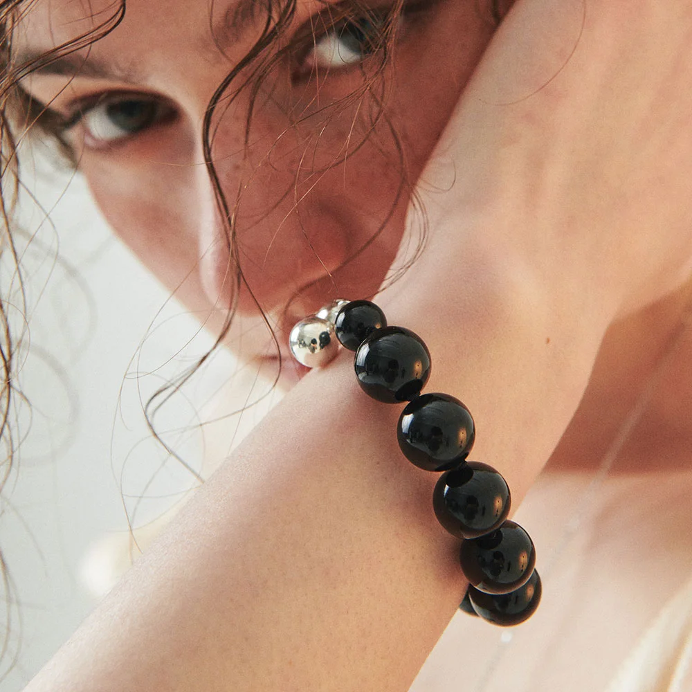 925silver Huge Onyx Bracelet