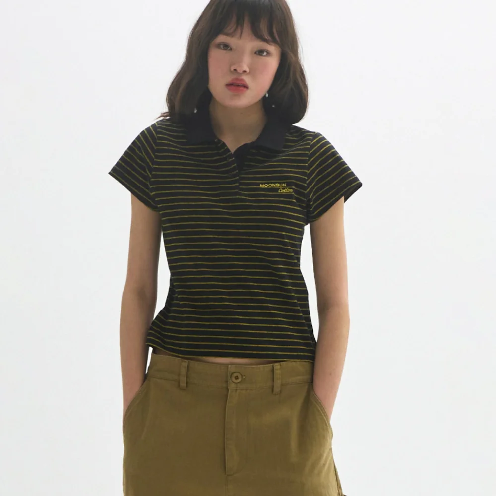 M.C Classic Stripe Baby PK Tee / BLACK