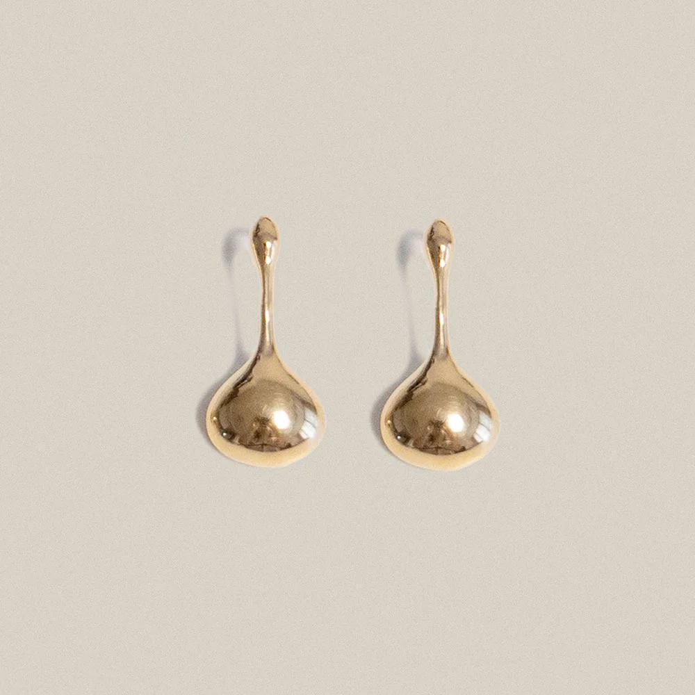 Mirror Earrings Gold Short