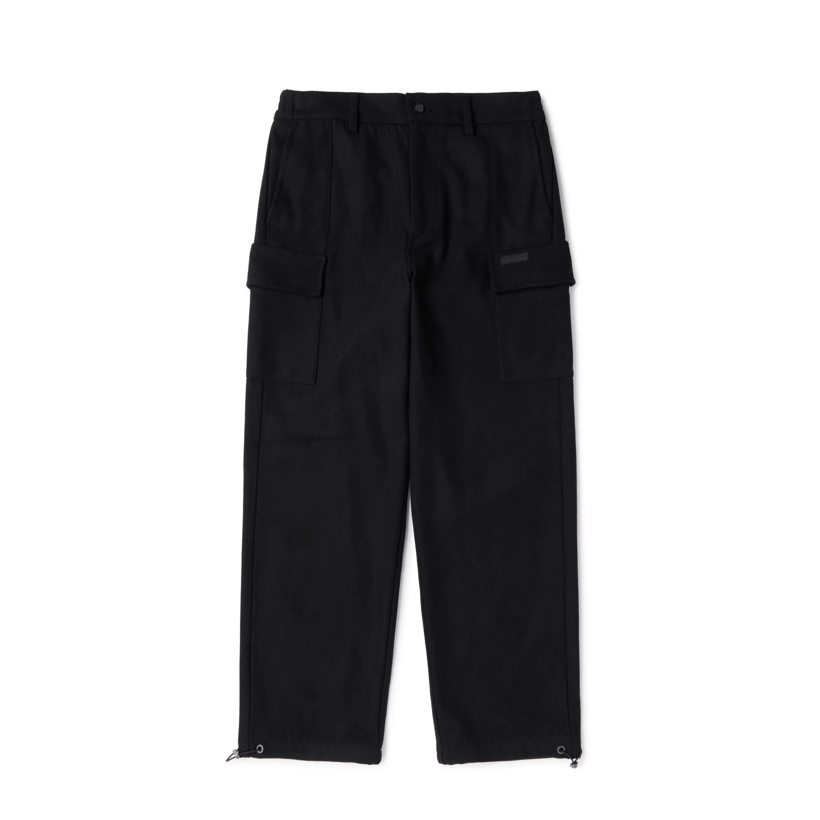 WOOL POCKET BANDED JOGGER TROUSERS - BLACK (P234MPT228)