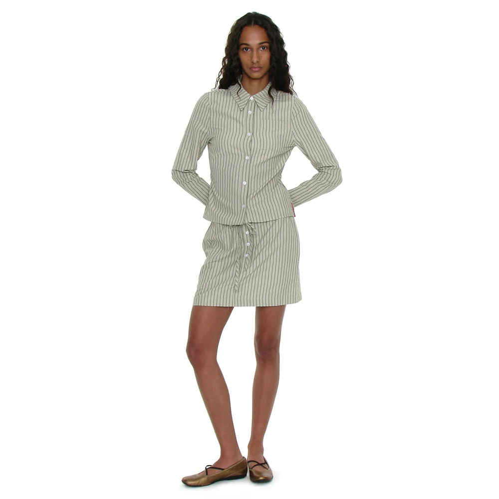 PWC EASY MINI SKIRT_GREEN STRIPE