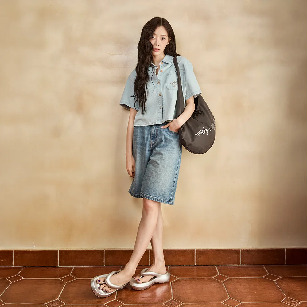 女裝 牛仔 百慕達 褲子 藍色