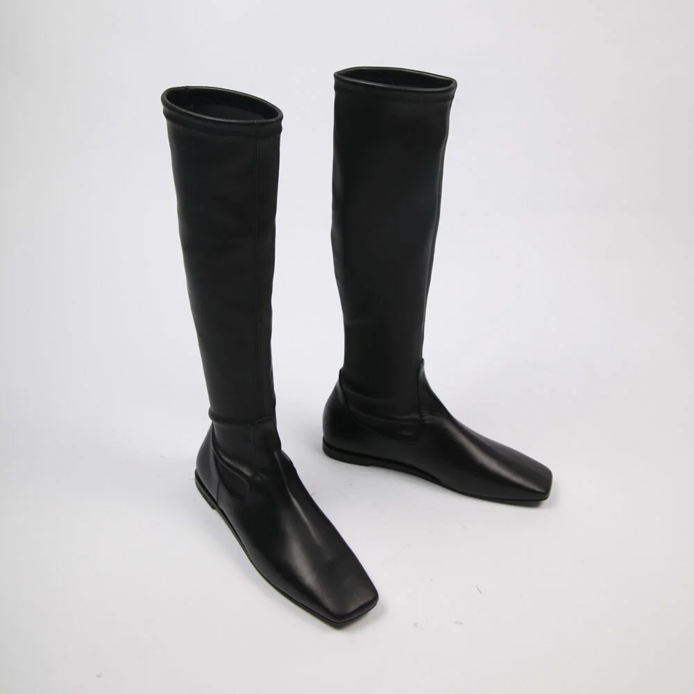Leo Stretch Lamb Skin Boots Black