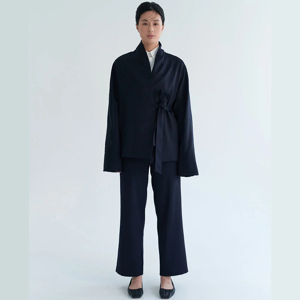 門襟 外套 (Navy)-女裝
