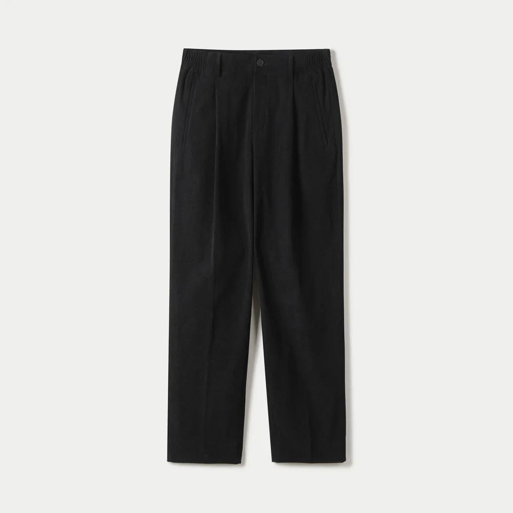 CORDUROY SEMI-WIDE PANTS BLACK (247)