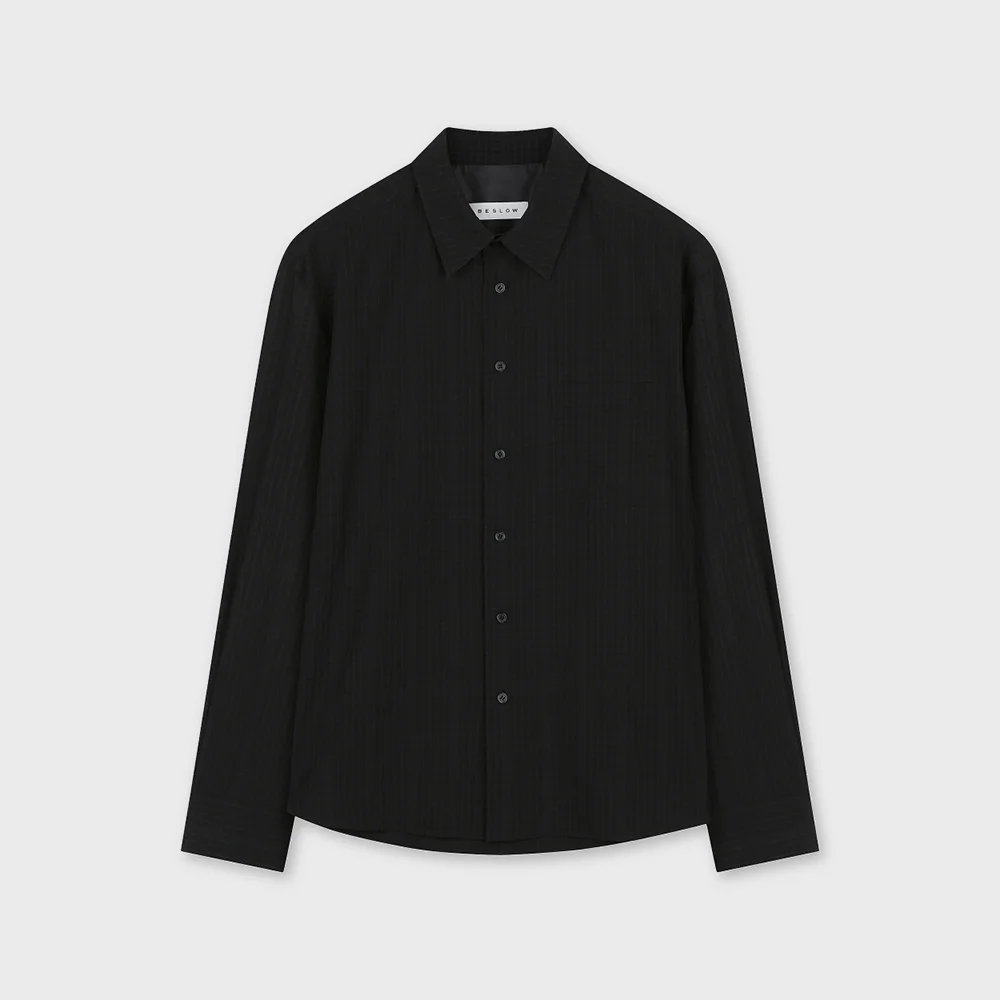 RELAXED CHECK SHIRT BLACK