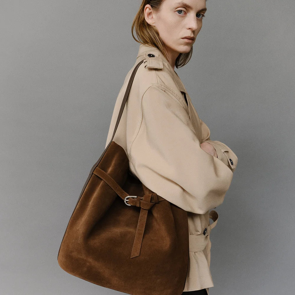 Mandu belted shoulder bag Suede_2colors