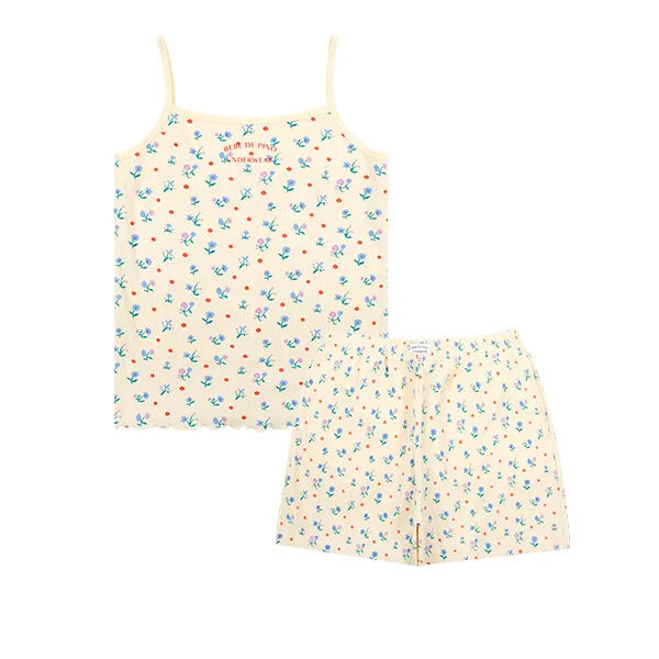 WOMEN 女裝香草花卉華夫布家居服套裝_BU51UL601
