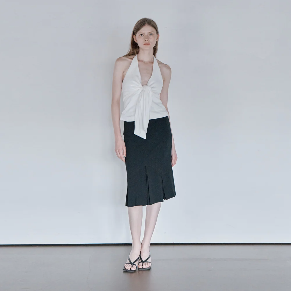 PLEATS MIDI SKIRT (BLACK)